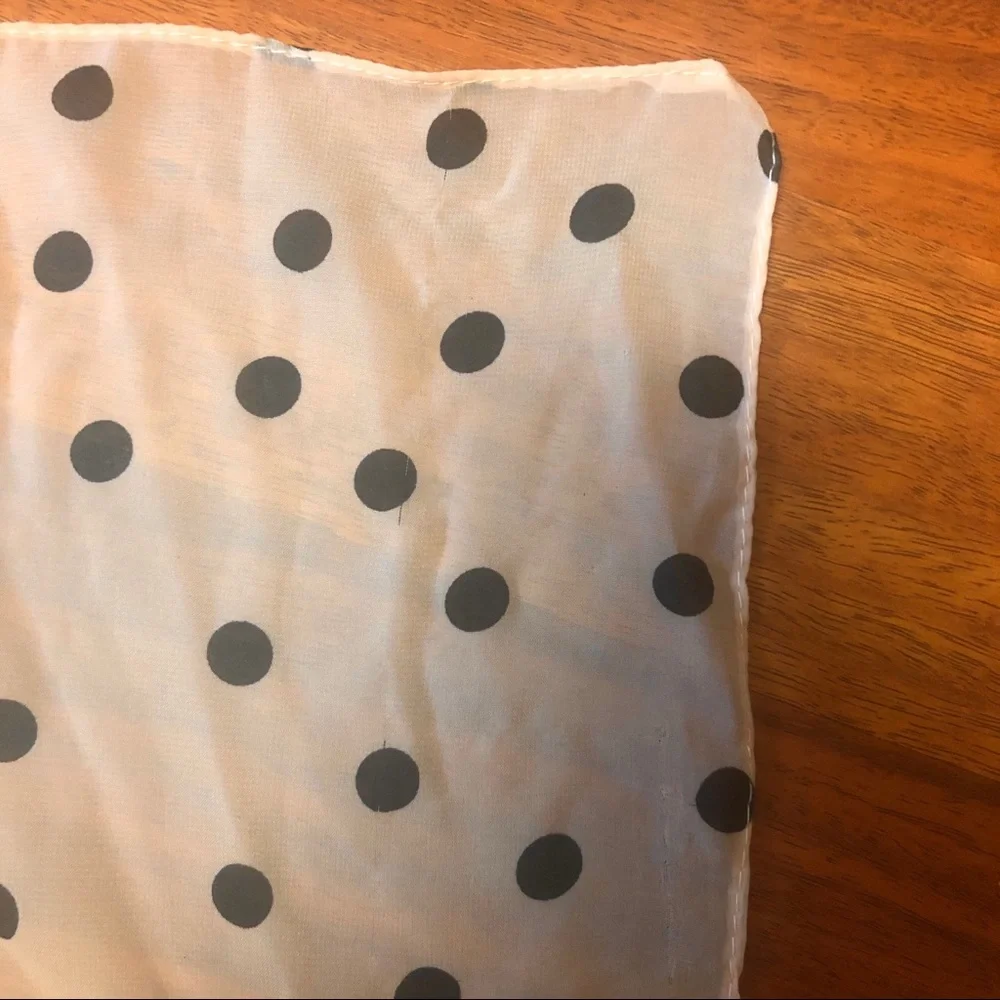 Sheer, Light Pink Scarf with Black Dots - Picture 3 of 3